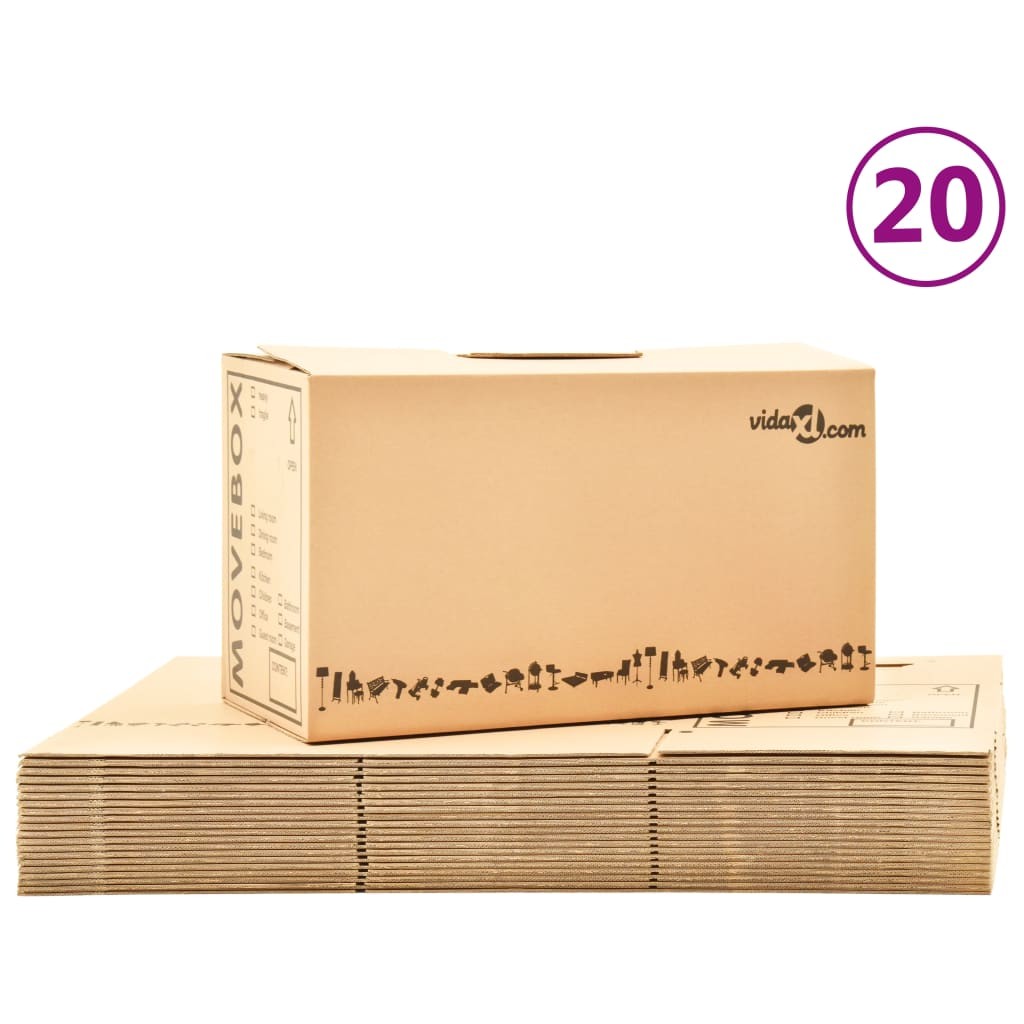 Moving Boxes Carton XXL 20 pcs 60x33x34 cm